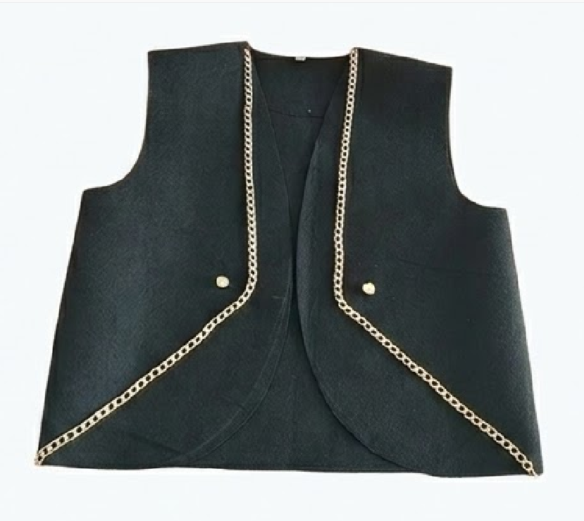 Chaleco negro de calderero con cadena para la comparsa de Kaldereroak