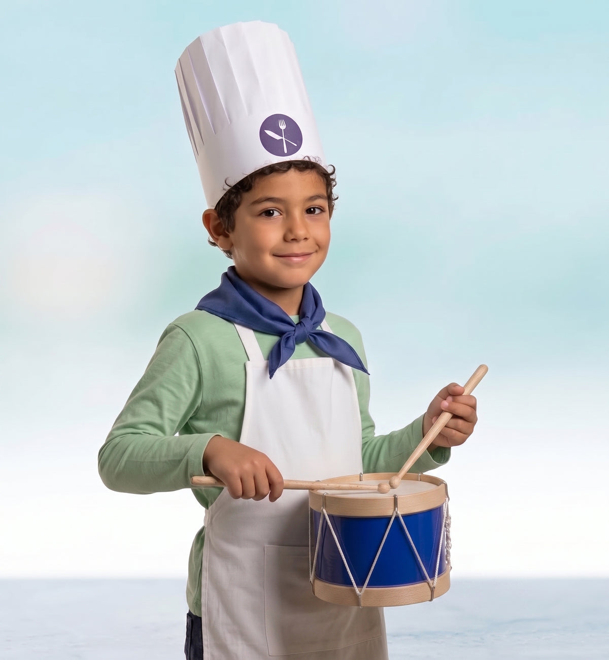 Pack de tamborrada para niños de 8 a 10 años con tambor de 17x17 cm