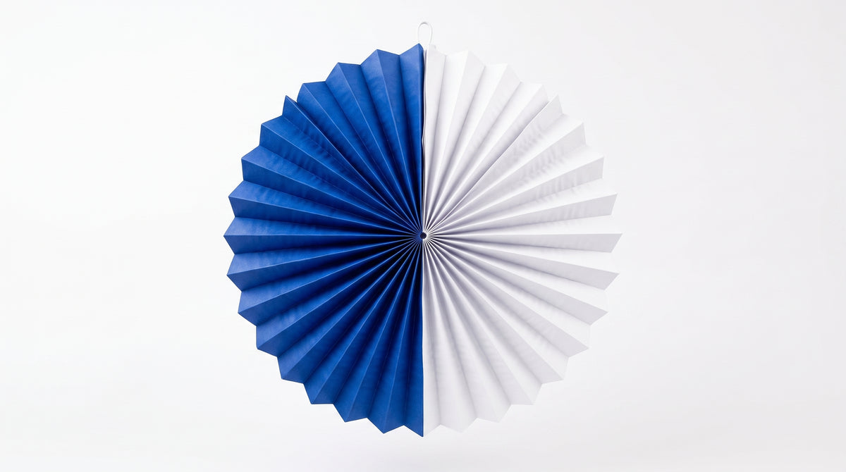 Farolillo de papel azul y blanco de 22 cm, los colores de Donostia