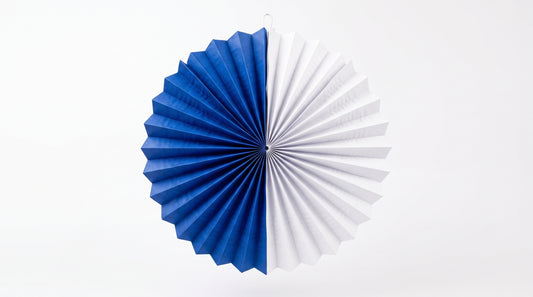 Farolillo de papel azul y blanco de 22 cm, los colores de Donostia