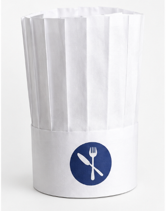 Gorro de cocinero infantil de celulosa, ajustable y de talla única